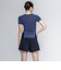 ナイキ（NIKE）フィットネス水着 レディース 水泳 半袖 ジップ セパレーツ 紺 M-LLサイズ 2993171-0381 上下セット フレアシルエット