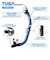 ツサスポーツ（TUSA SPORT）シュノーケリング2点セット広視界3眼タイプ 大人用 25UC0109 BKBK