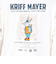 クリフメイヤー（KRIFF MAYER）長袖Tシャツ ロンT キャンプラビットプリントポケ 長袖Tシャツ 2317801-5:OFF ホワイト
