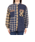 クリフメイヤー（KRIFF MAYER）カジュアルシャツ 長袖 マルチチェックシャツ 2315804L-79:NAVY ネイビー×イエロー