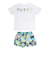 ラスティ（RUSTY）水着 4点セット ジュニア ガールズ Tシャツ付き 上下セット 964802NVY