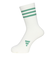アディダス（adidas）ゴルフ クルー丈 スリーストライプ クッションソックス MGR52-IS6533 W/GRN