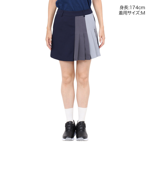 ROSASEN（ROSASEN）ゴルフウェア UVケア A-Line 配色プリーツスカート