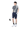 ルコックスポルティフ（lecoqsportif）ゴルフウェア 吸汗速乾 ストレッチフォーサー フレンチボーダー半袖シャツ QGMXJA12 BK00