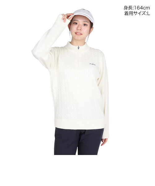 フィドラ（FIDRA）ゴルフウェア 保温 ケーブル編み ウールコン 長袖