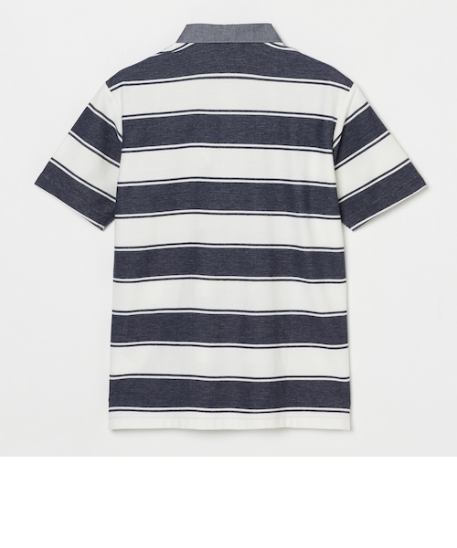ROSASEN（ROSASEN）ゴルフウェア 鬼鹿の子 ボーダー 半袖ポロシャツ