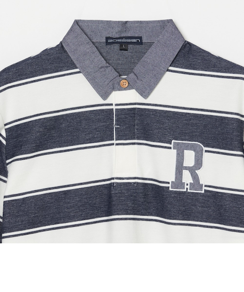 ROSASEN(ROSASEN)ゴルフウェア 鬼鹿の子 ボーダー 半袖ポロシャツ 045-23243-25SS-098(Lad… ROSASEN（ROSASEN）ゴルフウェア 鬼鹿の子 ボーダー 半袖ポロシャツ