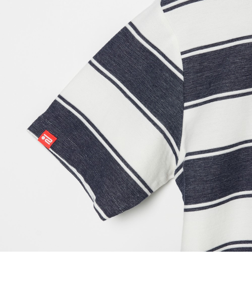 ROSASEN（ROSASEN）ゴルフウェア 鬼鹿の子 ボーダー 半袖ポロシャツ