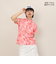 クランク（CLUNK）ゴルフウェア 吸汗速乾 消臭 花柄グラフィック 半袖 モックネックシャツ CL5TUG14 PNK
