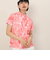 クランク（CLUNK）ゴルフウェア 吸汗速乾 消臭 花柄グラフィック 半袖 モックネックシャツ CL5TUG14 PNK