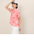 クランク（CLUNK）ゴルフウェア 吸汗速乾 消臭 花柄グラフィック 半袖 モックネックシャツ CL5TUG14 PNK