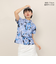 クランク（CLUNK）ゴルフウェア 吸汗速乾 消臭 花柄グラフィック 半袖 モックネックシャツ CL5TUG14 NVY