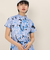 クランク（CLUNK）ゴルフウェア 吸汗速乾 消臭 花柄グラフィック 半袖 モックネックシャツ CL5TUG14 NVY