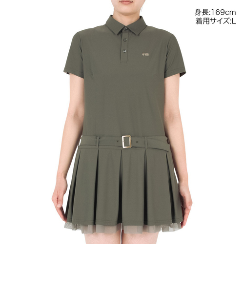 ROSASENゴルフウェア 半袖 ナイロン ワンピース 048-63541-25SS-018