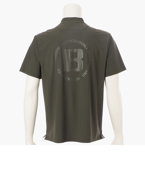 【美品】BRIEFING 半袖モックネック L BRIEFING GOLF ブリーフィング 半袖モックネックTシャツ