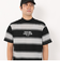 ニューエラ（NEW ERA）ゴルフウェア 吸汗速乾 ボーダー柄 鹿の子 ミッドネック 半袖Tシャツ グレー/ブラック 14666318
