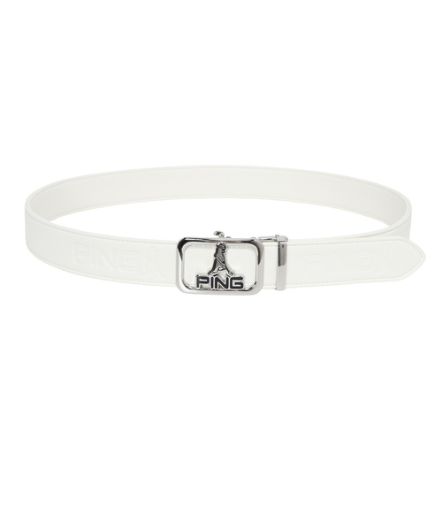 ゴルフ ベルト ゴルフウェア 新品 ピン ping PING メンズ ゴルフ ベルト ホワイト PING ホワイト ベルト ロゴ入り