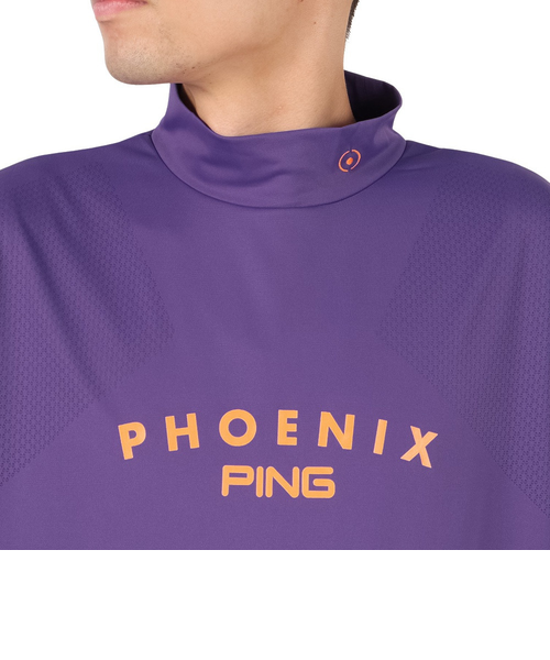【新品】PING／ハイネック／モックネック ピン（PING）（メンズ）ゴルフウェア 半袖モックネック