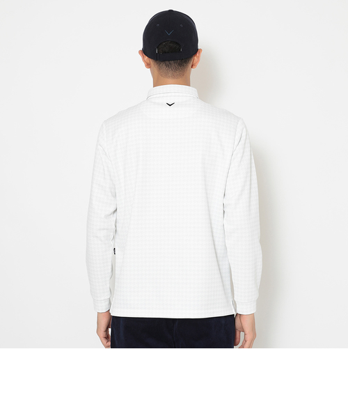 キャロウェイ（CALLAWAY）ゴルフウェア 裏起毛千鳥プリント長袖シャツ