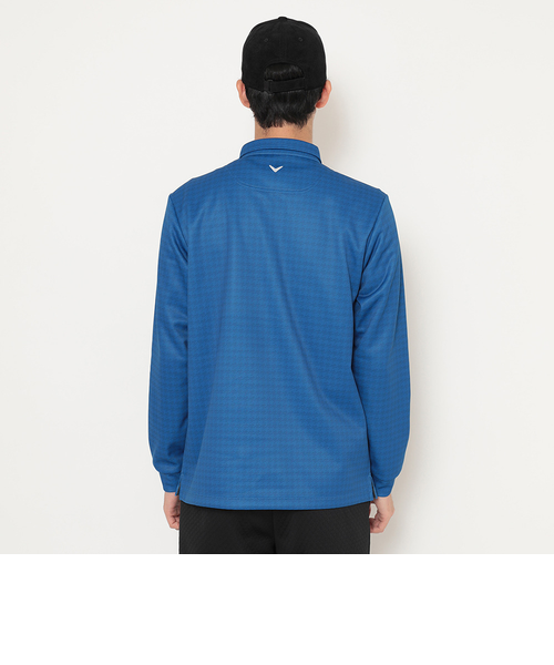 キャロウェイ（CALLAWAY）ゴルフウェア 裏起毛千鳥プリント長袖シャツ