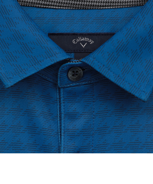 キャロウェイ（CALLAWAY）ゴルフウェア 裏起毛千鳥プリント長袖シャツ
