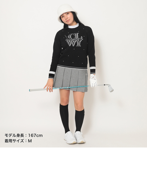 キャロウェイ(CALLAWAY)ゴルフウェア クルーネック長袖ラインストーン付きニット C25218201-1010(Lady… キャロウェイ（CALLAWAY）ゴルフウェア クルーネック長袖ライン