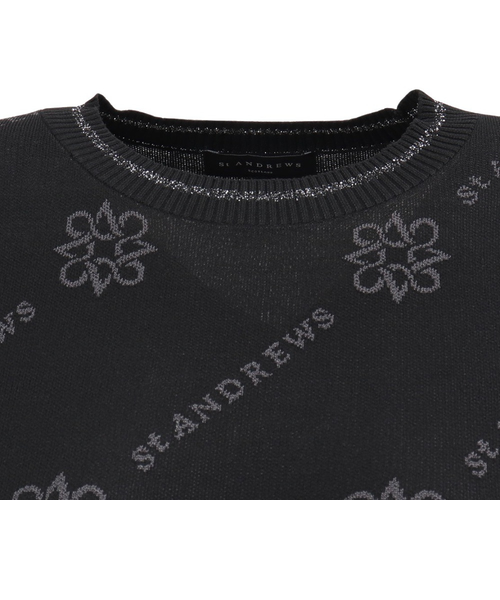 St.Andrews - セントアンドリュース STAロゴジャガード モールモックネックニット セントアンドリュース（ST.ANDREWS）ゴルフウェア 14Gロゴケルト