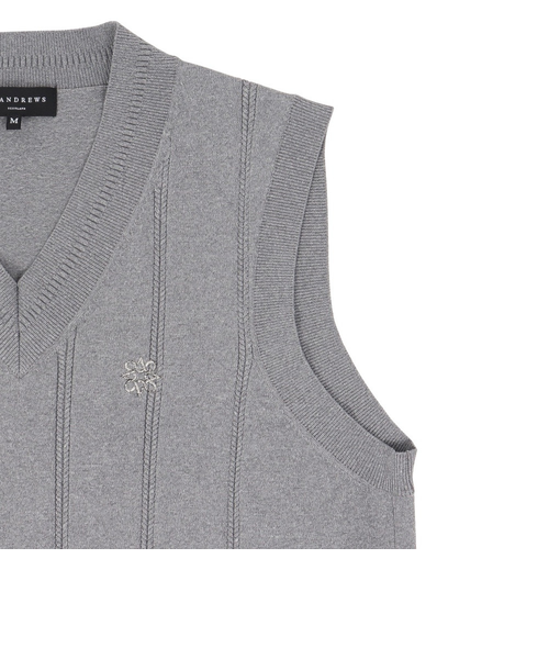 セントアンドリュース（ST.ANDREWS）ゴルフウェア 14G天竺×ケーブル V