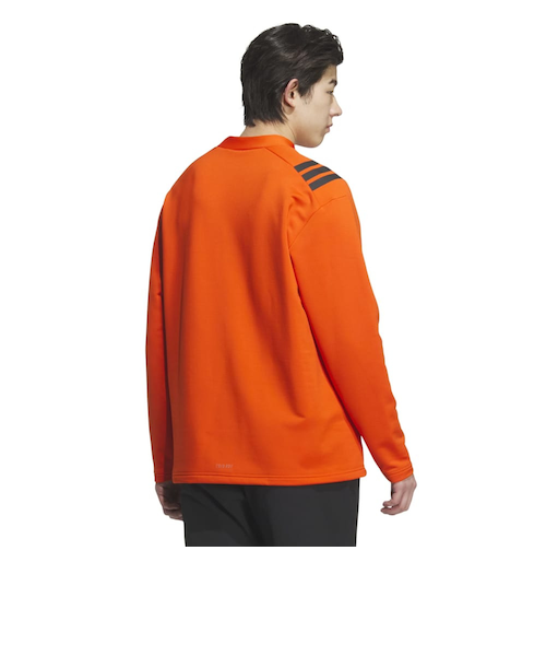 adidas オレンジ ゴルフウェア上下セット アディダス（adidas）ゴルフウェア COLD. RDY スリーストライプス 長袖