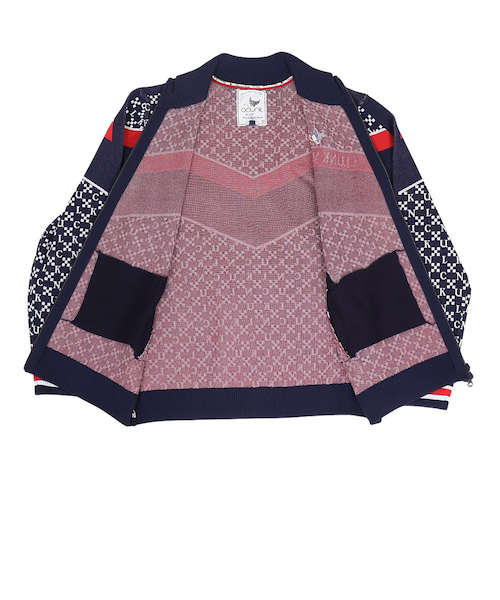 クランク（CLUNK）ゴルフウェア ジャガードニットジャケット CL5STY50