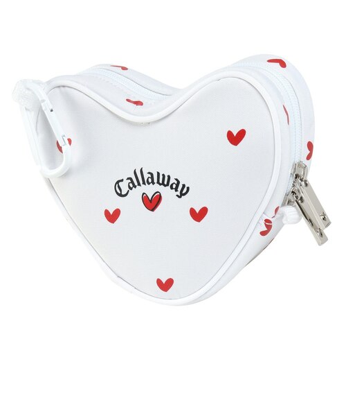 Callaway ラブキャロウェイ　ホワイト トレーナー　白　ハート柄　М キャロウェイ（CALLAWAY）ゴルフ カラビナ付き ラブ マルチケース 25