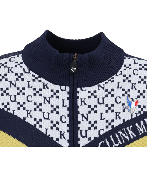 クランク（CLUNK）ゴルフウェア アウター 保温 ジャガードニット