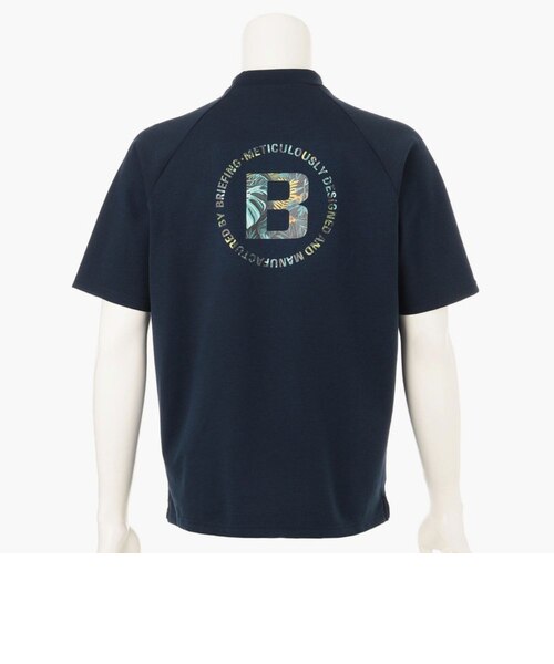 ★美品★BRIEFING　GOLF　春夏　モックネック　サイズ　M ブリーフィング（BRIEFING）モックネック ゴルフ ボタニカルロゴ