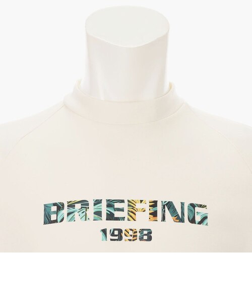 【新品・タグ付き】BRIEFING メンズ モックネック アイボリー ボタニカル ブリーフィング（BRIEFING）モックネック ゴルフ ボタニカルロゴ