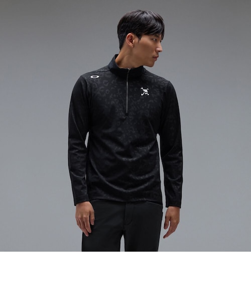 オークリー（OAKLEY）ゴルフウェア SKULL EMBOSSED 長袖モックシャツ