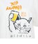 ゴースローキャラバン（GOSLOWCARAVAN）RAY綿 猫と麦酒 半袖Tシャツ 猫生乾杯 362616 WHT