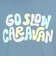 ゴースローキャラバン（GOSLOWCARAVAN）シリコンバイオ ヒッピーロゴ ゆったり 半袖Tシャツ 366107 BLU