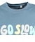 ゴースローキャラバン（GOSLOWCARAVAN）シリコンバイオ ヒッピーロゴ ゆったり 半袖Tシャツ 366107 BLU