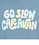 ゴースローキャラバン（GOSLOWCARAVAN）シリコンバイオ ヒッピーロゴ ゆったり 半袖Tシャツ 366107 BLU