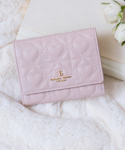 Dior レディーディオール ハート型キルティング 三つ折財布 ピンク 極美品☆日本限定完売品】Dior ハート キルティング 三つ折り