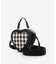 ギンガムチェックハート型ショルダーバッグ