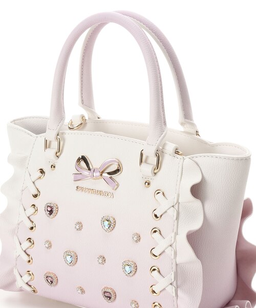 レースアップハートビジューグラデーションフラッター（ミニ