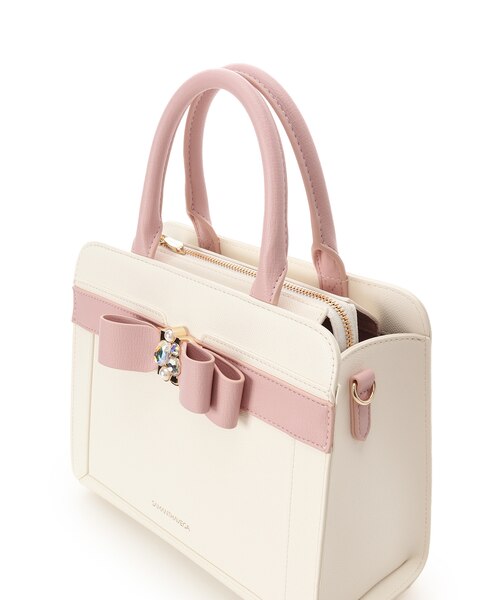 バイカラージュエルリボンハンドバッグ｜サマンサベガの通販｜&mall