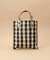 チェックラフィア スクエアトートバッグ 小サイズ
