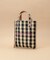 チェックラフィア スクエアトートバッグ 小サイズ