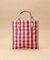 チェックラフィア スクエアトートバッグ 小サイズ