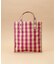 チェックラフィア スクエアトートバッグ 小サイズ