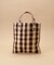チェックラフィア スクエアトートバッグ 小サイズ