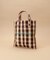 チェックラフィア スクエアトートバッグ 小サイズ