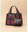 スクエアシェイプ チェック柄バッグ